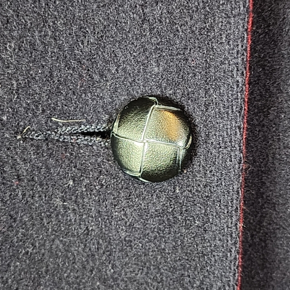 Vintage Mackintosh Wool Coat Hooded Navy Red Vest Made in USA Size 8 - Picture 10 of 11